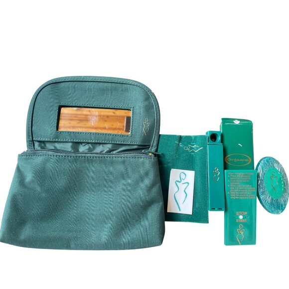 Green Organon Pill Reminder Set Zipper Pouch & Instructions - Picture 1 of 3